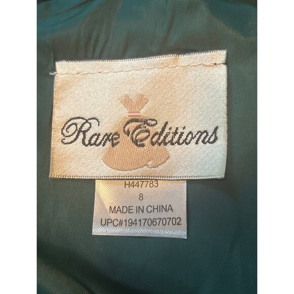 NWT Rare Editions Little Girl's Green Party Dress Special Occasion Bow Size 8 - Picture 4 of 7